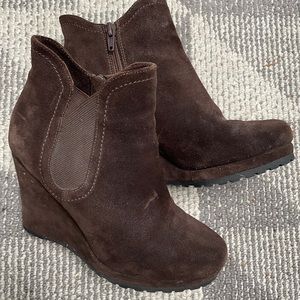 Barely used. Suede wedge booties